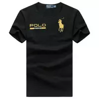 polo sport logo t-shirt custom fit gold pony black